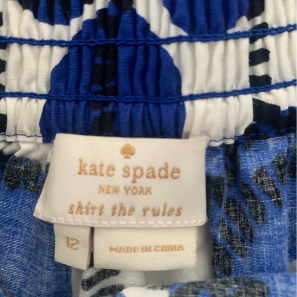 Kate Spade Blaire Stamped Polka Dot Skirt 12 A-line Full Smocked Waist EUC! - Picture 3 of 5